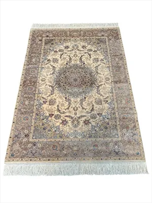 Produktbild von Teppich TÄBRIZ FLORAL | Farbe: Beige; Größe: 100x150 cm | strapazierfähig und leicht zu reinigen | Wohnzimmer | Schlafzimmer