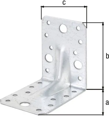 Produktbild von Winkelverbinder 90 x 90 x 65 x 2,5 mm für Schwerlast mit Sicke Steg Winkel - 50 Stück