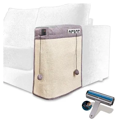 Produktbild von Katzen Kratzmatte, Kratzschutz für Sofa und Haarentferner, Eckenschutz für Katzen, mit Spielzeugbällen und Taschen, natürlicher Sisal-Nagelschärfer für Ihre Kätzchen (rechts)