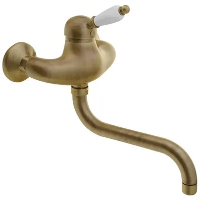 Produktbild von KIRKÉ WHITE Wandarmatur, weisser Hebel, bronze