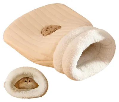 Produktbild von Katzenschlafsack Halbgeschlossenes Haustierschlafbett Waschbar für Katzen und kleine Hunde