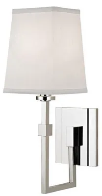 Produktbild von Casa Padrino Luxus Wandleuchte Silber / Weiß 13,3 x 19,1 x H. 38,7 cm - Wandlampe mit Lampenschirm