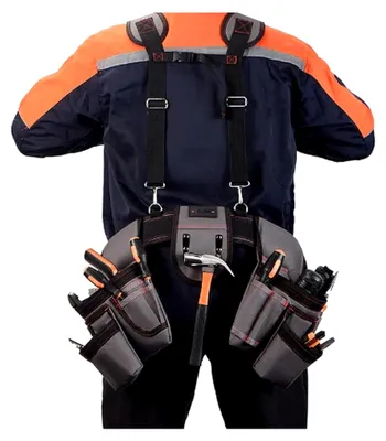 Produktbild von Werkzeuggürtel für Herren mit verstellbarer Gürteltasche und Hosenträgern für Handwerker