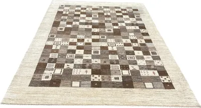 Produktbild von Teppich HANDGEKNÜPFT LORIBAFF MODERN | Farbe: Beige-Sand; Größe: 170x240 cm | strapazierfähig und leicht zu reinigen | Wohnzimmer | Schlafzimmer