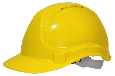 Imagen del producto de Casco de seguridad amarillo, conforme a la norma EN397:2012 + A1:2012, protección para trabajos industriales