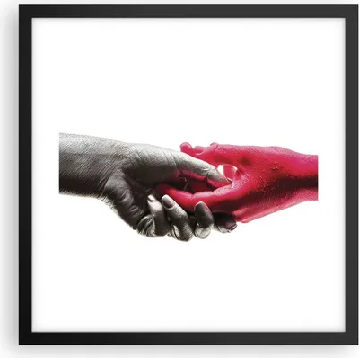 Produktbild von Gerahmtes Poster - Schwarzer Rahmen - Hilfe Hände Symbol - 40x40 cm - Wand Bild - Wanddeko - Wandbilder - Kunstposter - Wandposter - Bilderrahmen - Bilder - Kunstdruck - P2BAC40x40-4483