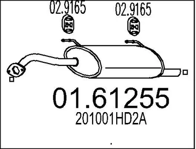 Produktbild von MTS 01.61255 Endschalldämpfer für NISSAN MICRA IV (K13) Auspuff