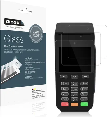 Produktbild von 2x Schutzfolie für Pax Q58 - Anti-Shock 9H Folie dipos Glass Kunststoffglas