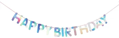 Image de Girlande Happy Birthday, IrisierendMIX, 5m