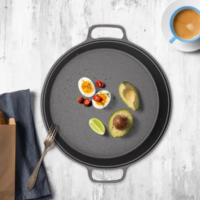 Image de Poêle à frire en fonte, poêle en fonte barbecue, poêle en fonte, poêle en fonte