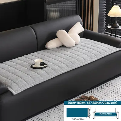 Produktbild von 1 Stk Gyun Sofabezug,3 Sitzer Couchbezug, Antirutsch Sofahusse Möbelschutz，Heimdekoration,Klassisches Design,100% Polyester,Größe: 70x180cm,Grau