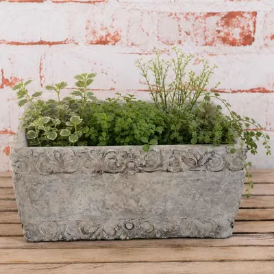 Produktbild von AltoBelli Blumentopf GARDA Eckig Zement Antik Grau 22x15 cm
