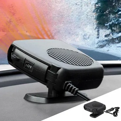 Produktbild von Draagbare Autoventilator, 120 W, mit 360° drehbarer Halterung, Luftreinigungsfunktion, für Windschutzscheibe, schnelle Heizung, Entfrosten