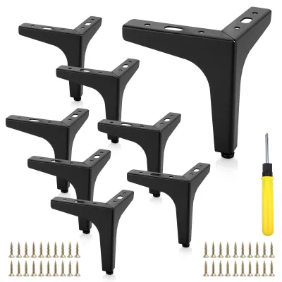 Obrázok produktu pre Solidchoice – Súprava 8 trojuholníkových kovových nožičiek na nábytok, 13 cm