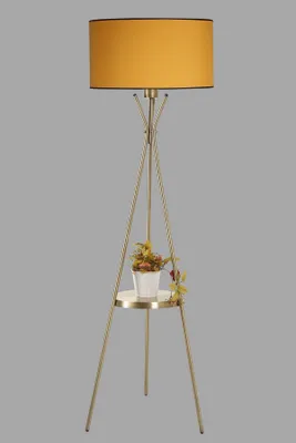 Produktbild von Opviq, Venedik Sehpalı Eskitme Lambader Silindir Hardal Abajurlu, Stehlampen, Senf, Metall, 45 x 45 x 158 cm