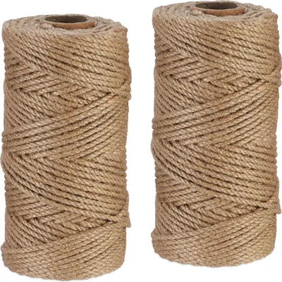 Produktbild von relaxdays Sznurek jutowy 4 mm x 100 m zestaw 2