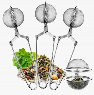 Produktbild von Teefilter 3 Stück, 16 cm, Edelstahl-Kugel für Tee und Gewürze