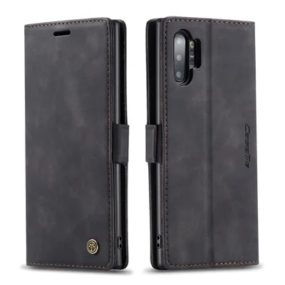 Obrázek produktu pro Galaxy Note 10+ Plus Pouzdro, RetroPolyuretanKožené Pouzdro, Kapsy na Karty, Magnetické Uzavírání, Pouzdro s Funkcí Stojánku pro Samsung Galaxy Note 10 Plus / Note 10+ černé