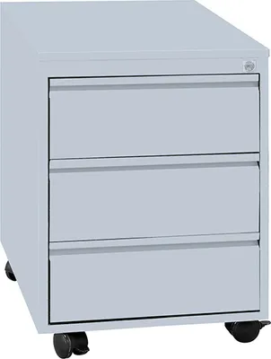 Produktbild von ClassiX Rollcontainer, Frontgriffleiste, 3 Schubladen, 626 x 400 x 590 mm, lichtgrau