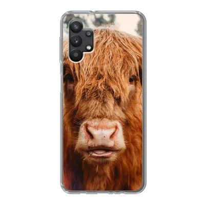 Produktbild von MuchoWow® Handyhülle Schutzhülle Hülle für Samsung Galaxy A32 5G Kuh - Schottischer Hochländer - Hörner - Braun - Landschaft Silikon Softcase Handy Hülle - Softcase