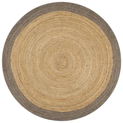 Image de Vidaxl Teppich handgefertigt mit grauer Kante 150 cm Jute