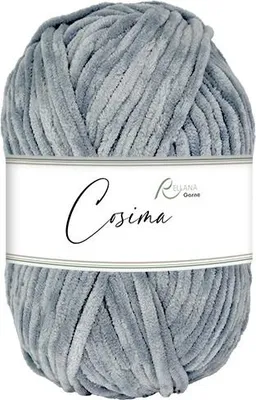 Produktbild von Rellana Cosima Chenillegarn 100 g/120m 100% Polyacryl weiche Babywolle 14 hellgrau