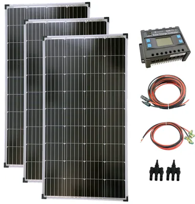 Produktbild von Solar Set 12V 3x130 Watt Solarpanel 30A Laderegler Solaranlage Garten Camping PV