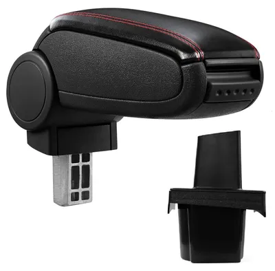 Produktbild von Armlehne Mittelarmlehne Leder Bezug schwarz / rot für Skoda Octavia 2 1Z