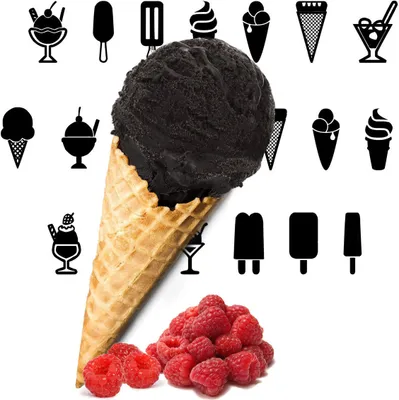 Immagine prodotto di Lampone Nero Polvere di Gelato Low Carb Vegan Senza zucchero e senza lattosio 333 g