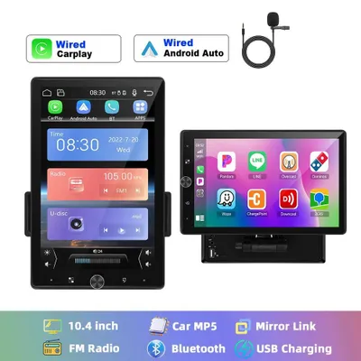Produktbild von Autoradio - 1-DIN Touchscreen - 26,4 cm Display - Bluetooth FM USB Mirror Link - 4x45 W - Auflösung 1024x600 - Nur Radio ohne Kamera