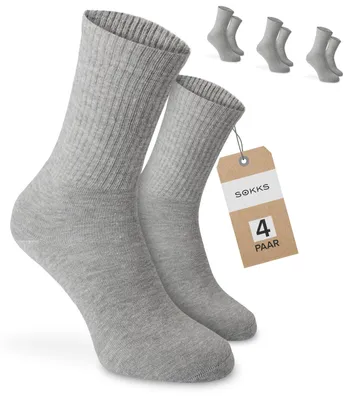 SOKKS Hohe Tennissocken Grau aus Baumwolle — 4 Paar Set