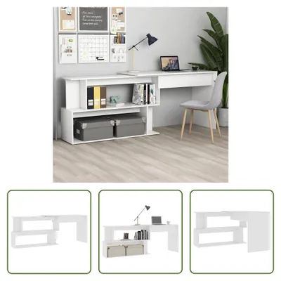 Produktbild von The Living Store Eckschreibtisch Weiß 200x50x76 cm Holzwerkstoff