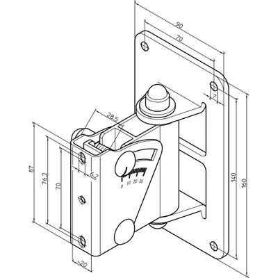 Produktbild von König & Meyer 24471-000-55 Lautsprecher-Halterung Wand Stahl Schwarz (24471-000-55)