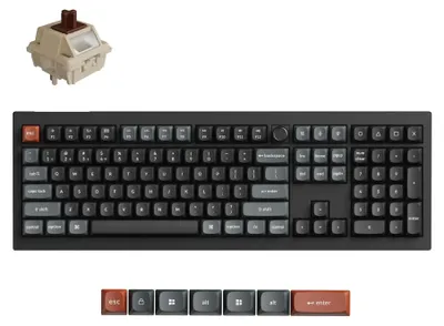 Obrázek produktu pro Keychron V6 Ultra 8K, Kabelový a bezdrátový, Bluetooth, Mechanický spínač, QWERTY, RGB LED, Černá