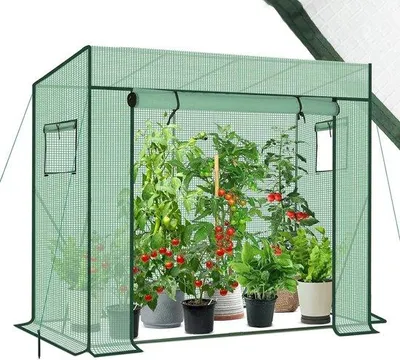 Image de Serre à tomates XL en film plastique Jardin stable résistant à l'hiver 200 x 170/150 x 80 cm (vert)
