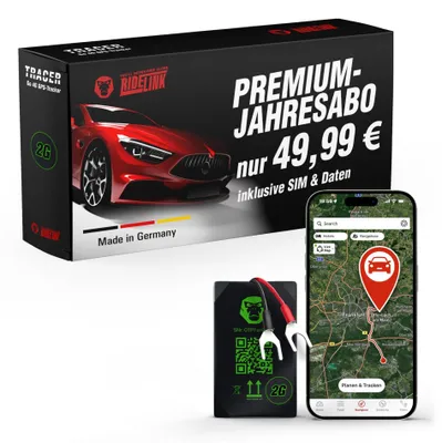 Productafbeelding van RideLink Tracer Go 2G GPS-tracker voor auto, motorfiets en vrachtwagen - Volgapparaat met SIM-kaart