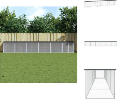 Zdjęcie produktu dla vidaXL Klatka dla kur z dachem antracyt 603x98x90 cm stal ocynkowana - Pomieszczenia i wybiegi dla małych zwierząt
