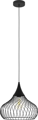 Produktbild von STAVERTON Hängeleuchte Hängelampe Pendellampe Pendelleuchte - H110 x Ø36,5 cm - schwarz - 1X60W exkl. - IP20