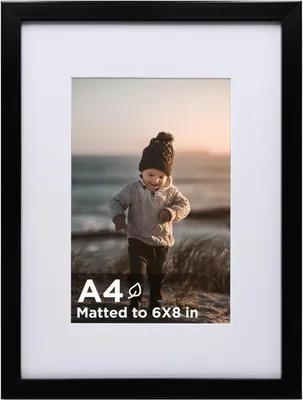 Productafbeelding van Fotolijst - Houten lijst voor A4-documenten en foto's - Zwart - 21 x 29,7 cm
