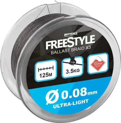 Productafbeelding van Spro Freestyle Ballast Braid - 125 meter gevlochten vislijn, diameter/draagkracht: 0.08 mm / 3,5 kg