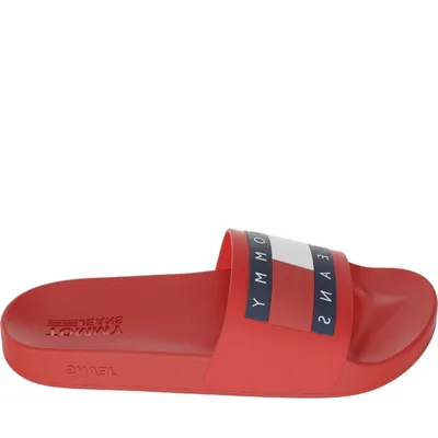 Produktbild von TOMMY HILFIGER JEANS Herren Slipper Meer oder Schwimmbad Mann Beachwear Artikel EM0EM01021 Tommy Jeans Herren-Flagge, EUR 46 - UK 11 - USA 12 - CM 29,5, Poliestere 100%
