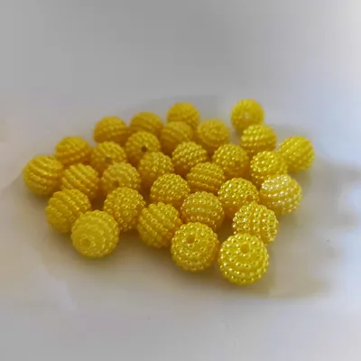 Produktbild von Bubble Perlen rund aus Acryl, 10 mm, 30 Stück, Gelb