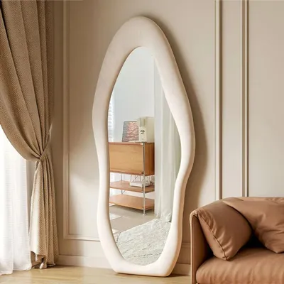 Produktbild von Ganzkörperspiegel Standspiegel, Ankleidespiegel, Umkleidespiegel für Bekleidungsgeschäft, Umkleidekabine, Schlafzimmer 170×70 cm Beige【MGJ7889-170BAI】