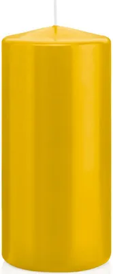 Produktbild von 12 Stumpen Kerzen Gelb 15 x 6,8 cm (H x D) deutsche Marken Kerzen aus 100% Paraffin Wachs in er RAL Kerzen Qualität