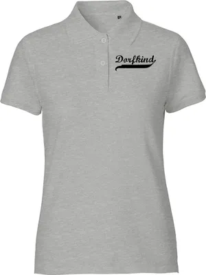 Produktbild von Hellweg Druckerei Fun Poloshirt Dorfkind Vintage Geschenk Womans Poloshirt Sport Grey Größe L Bio Baumwolle Fairtrade Dorfkind Vintage Präsent