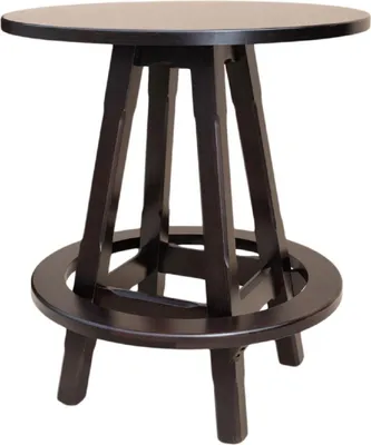 Produktbild von Casa Padrino Luxus Stehtisch mit Fußstütze Dunkelbraun Ø 100 x H. 110 cm - Runder Massivholz Tisch - Runder Massivholz Bartisch - Massivholz Möbel - Bar Möbel - Gastronomie Möbel