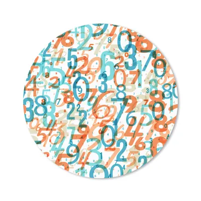 Produktbild von MuchoWow® Mauspad Mousepad Zahlen - Figuren - Muster 30x30 cm - Mousepads - Maus Mat - Pad - Mausunterlage - Tischunterlage - Schreibtischmatten
