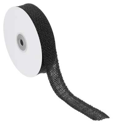 Juteband 25,4 mm x 9,1 m, schwarz, für Dekoration & Basteln