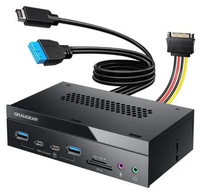 Obrázek produktu pro GRAUGEAR G-MP03CR-AU, 3.5mm, USB 3.2 Gen 1 (3.1 Gen 1) Type-A, USB 3.2 Gen 1 (3.1 Gen 1) Type-C, MicroSD (TransFlash), SD, 10000 Mbit/s, 0,65 m, 148 mm, 86 mm