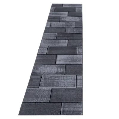 Produktbild von Plus Wallz teppich kurzflor läufer 80x300cm schwarz